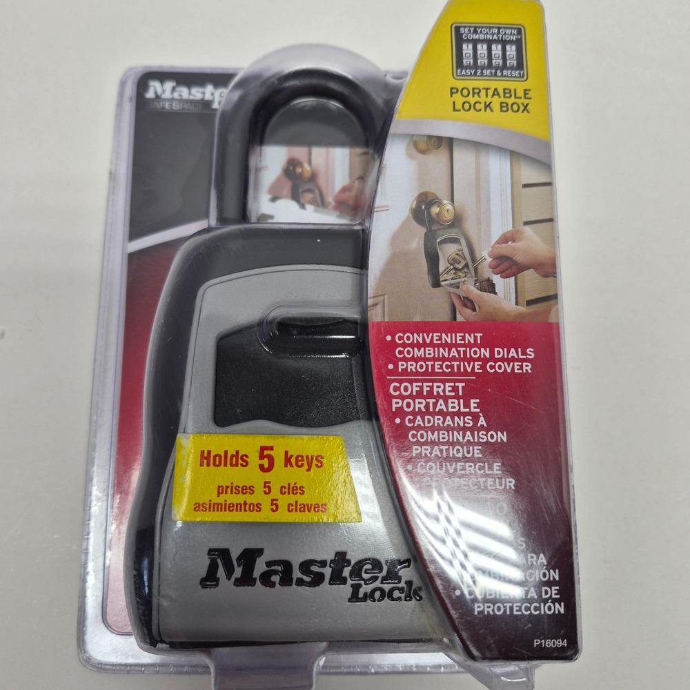 Master Lock 5400D Portable Key Lock Box Set Your Own Combination 5 Key Capacity